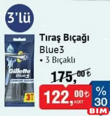 GİLLETTE BLUE 3 TIRAŞ BIÇAĞI 3 BIÇAKLI 3'LÜ GİLLETTE BLUE 3 TIRAŞ BIÇAĞI 3 BIÇAKLI 3'LÜ
